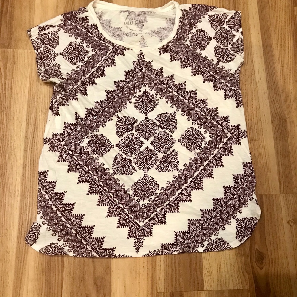 Lucky Brand Women’s Boho Graphic soft Tee Shirt M